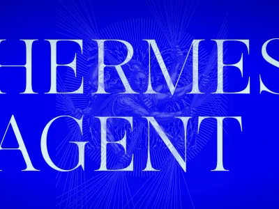 Hermes agent promotional graphic, 'The Agent That Grows With You'