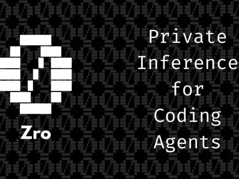 Zro wordmark logo, the private inference API for AI coding agents